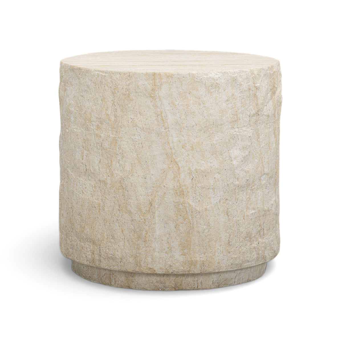 Roxanne Faux Travertine Indoor/Outdoor Concrete Side Table