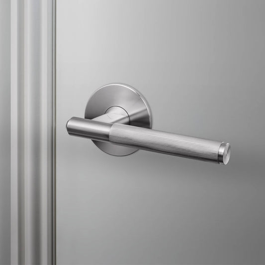 Fixed Door Handle Rose Linear - Steel