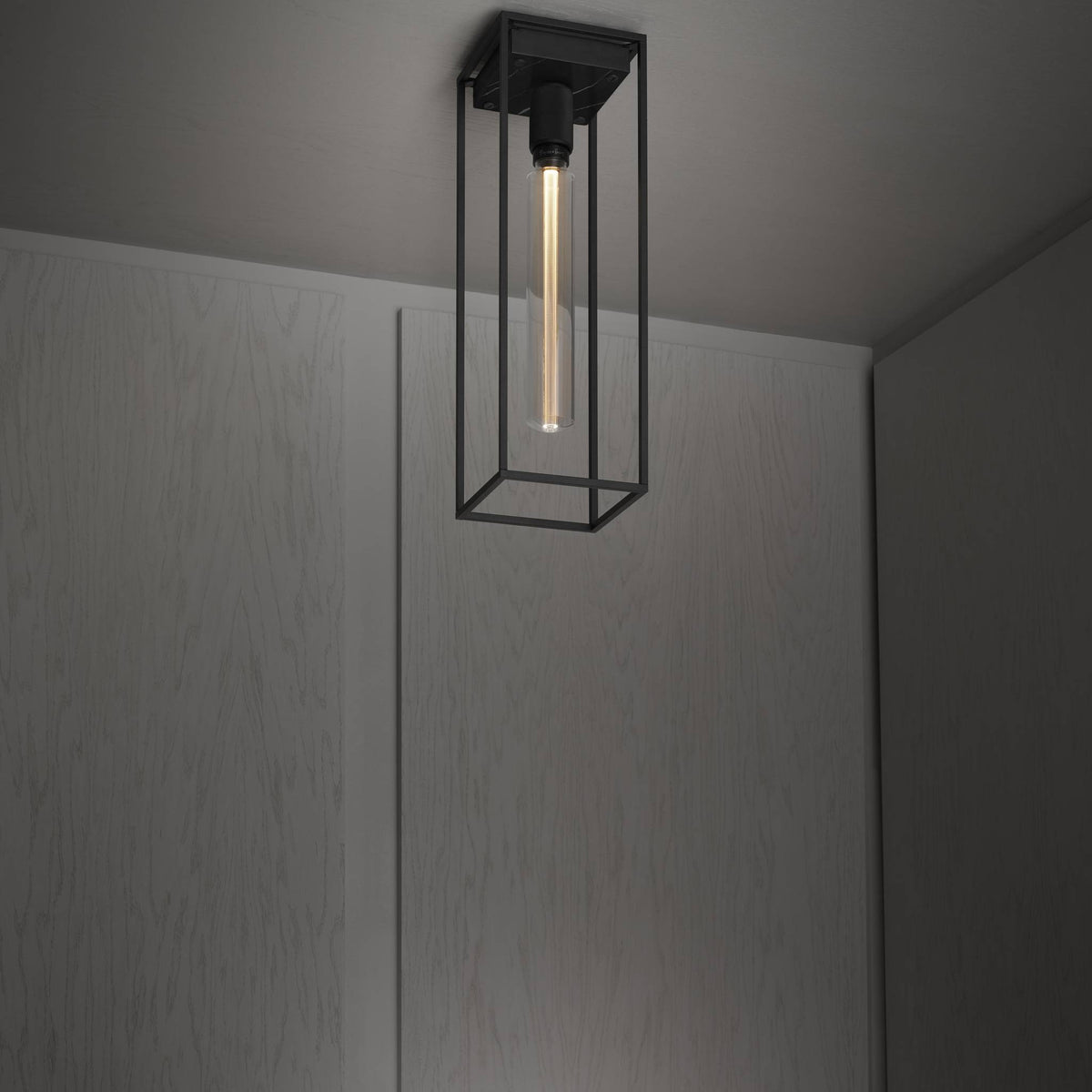 CAGED CEILING LARGE CROSS - BLACK MARBLE