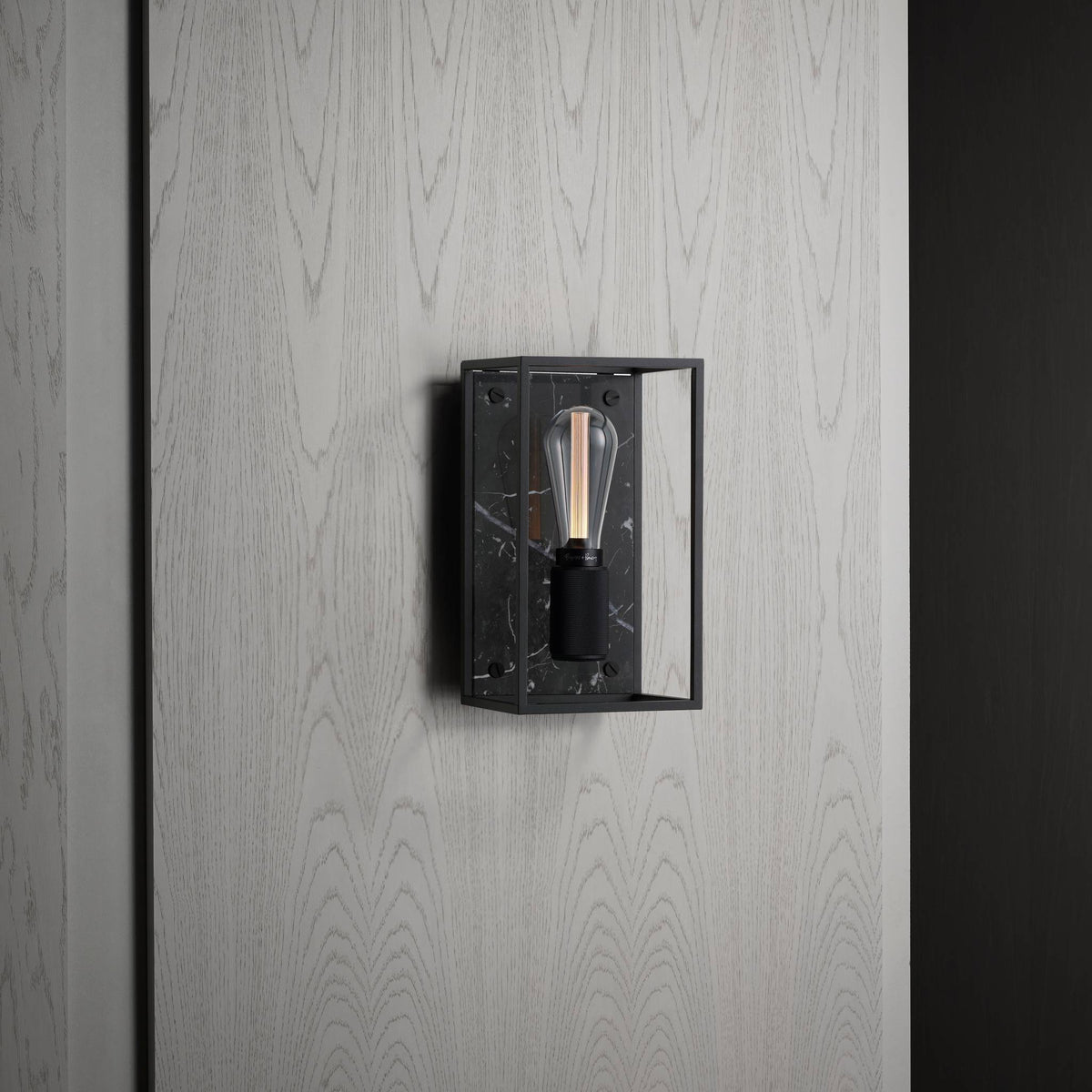 Caged Wall Medium Cross Black Marble