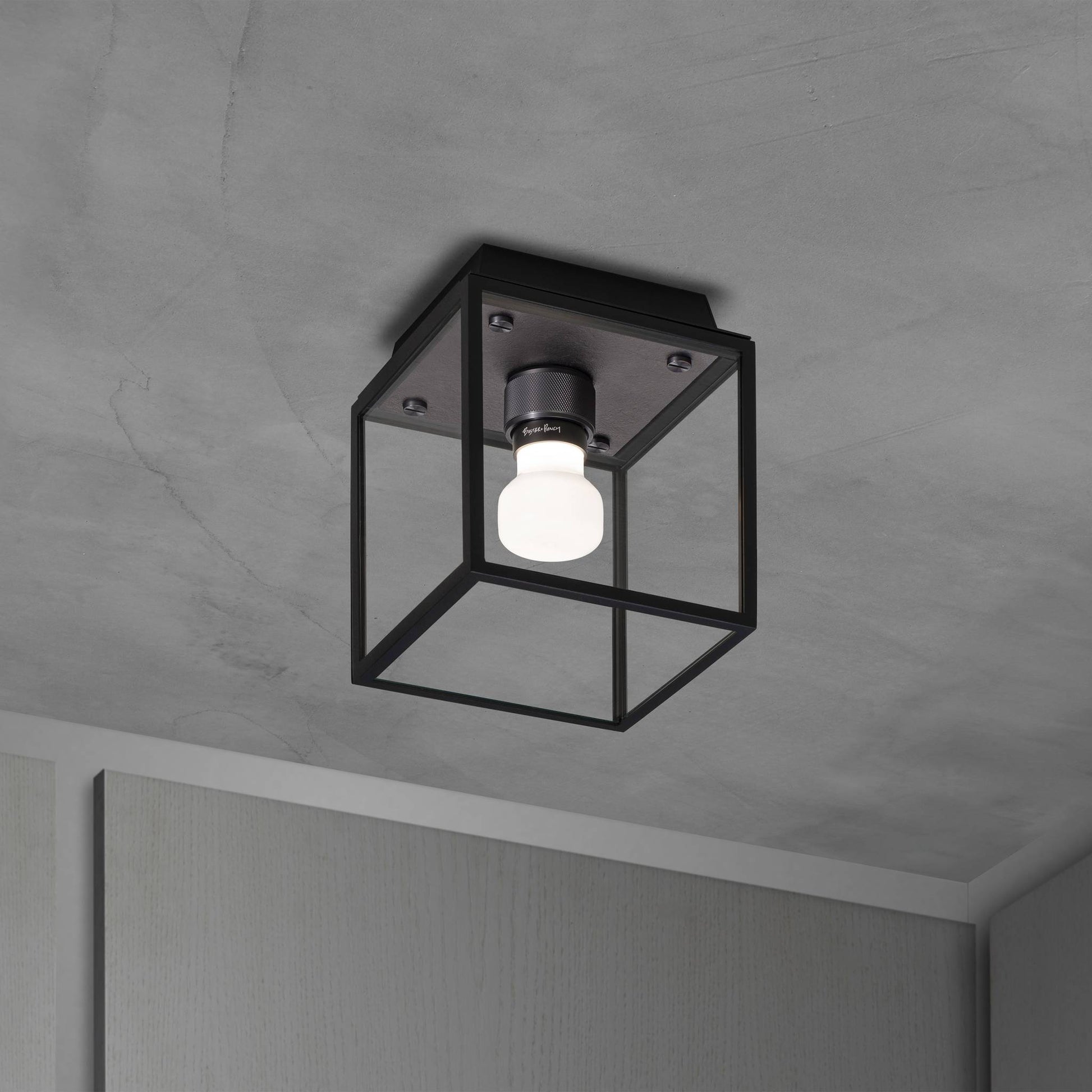 Caged Wet Ceiling Small Gun Metal