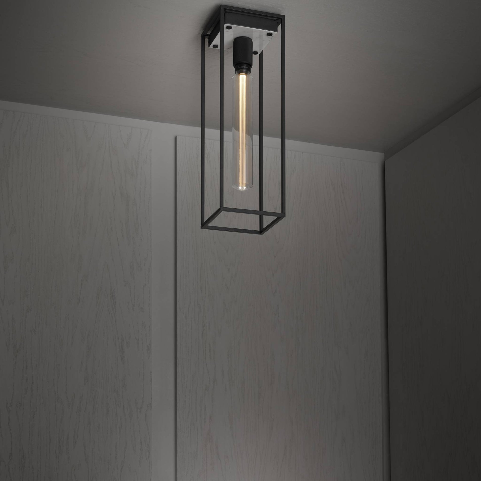 CAGED CEILING LARGE CROSS - WHITE MARBLE