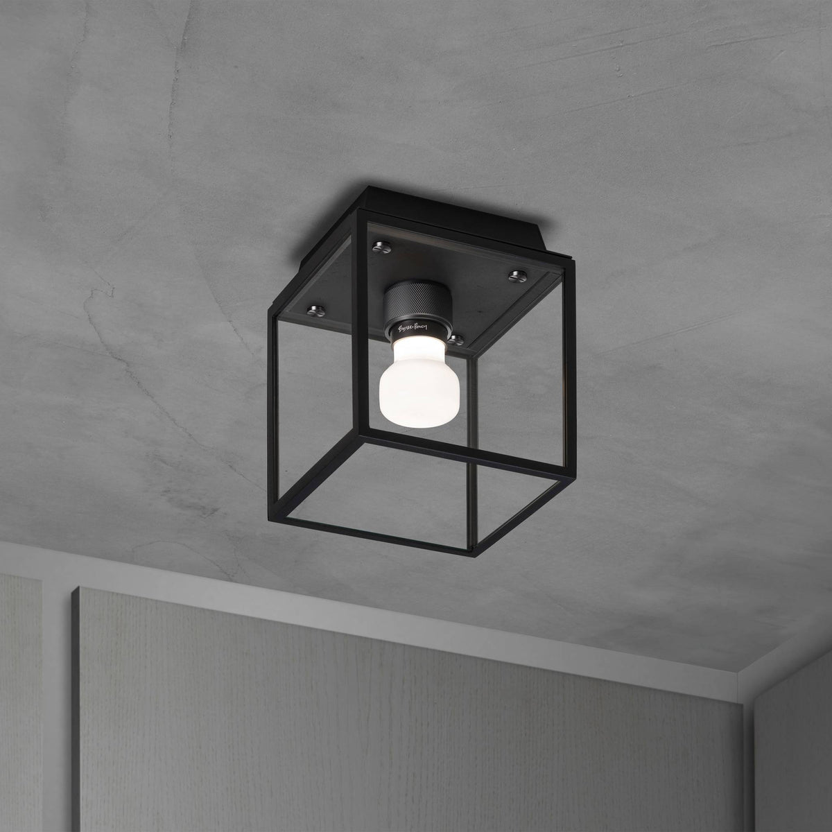 Caged Wet Ceiling Small Black Gun Metal