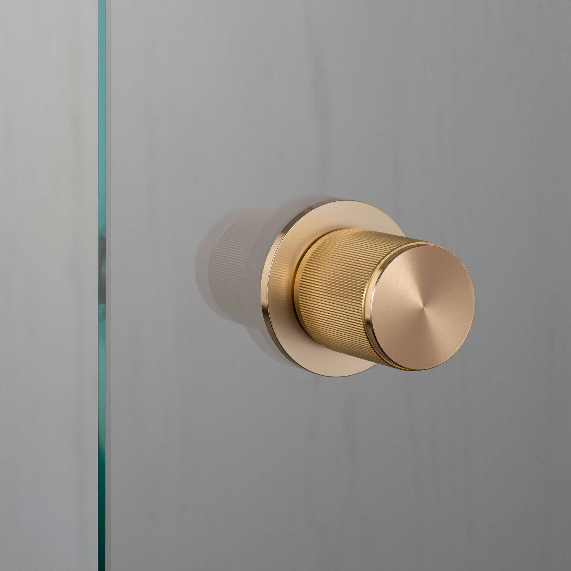 Fixed Door Knob Single Sided Linear - Brass