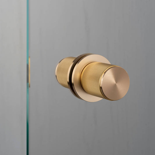 Fixed Door Knob Double-Sided Linear - Brass
