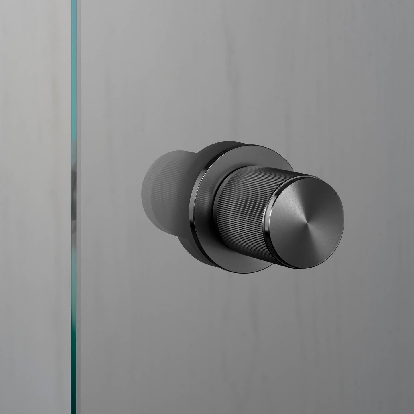 Fixed Door Knob Single Sided Linear - Gun Metal