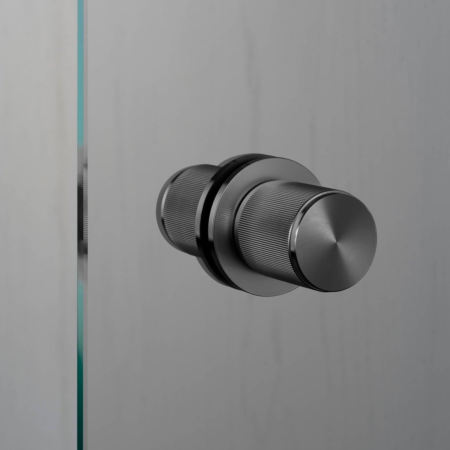 Fixed Door Knob Double-Sided Linear - Gun Metal