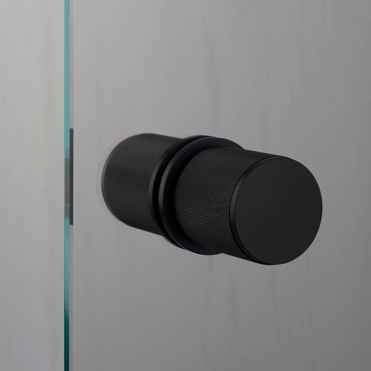Fixed Door Knob Double-Sided Cross - Black
