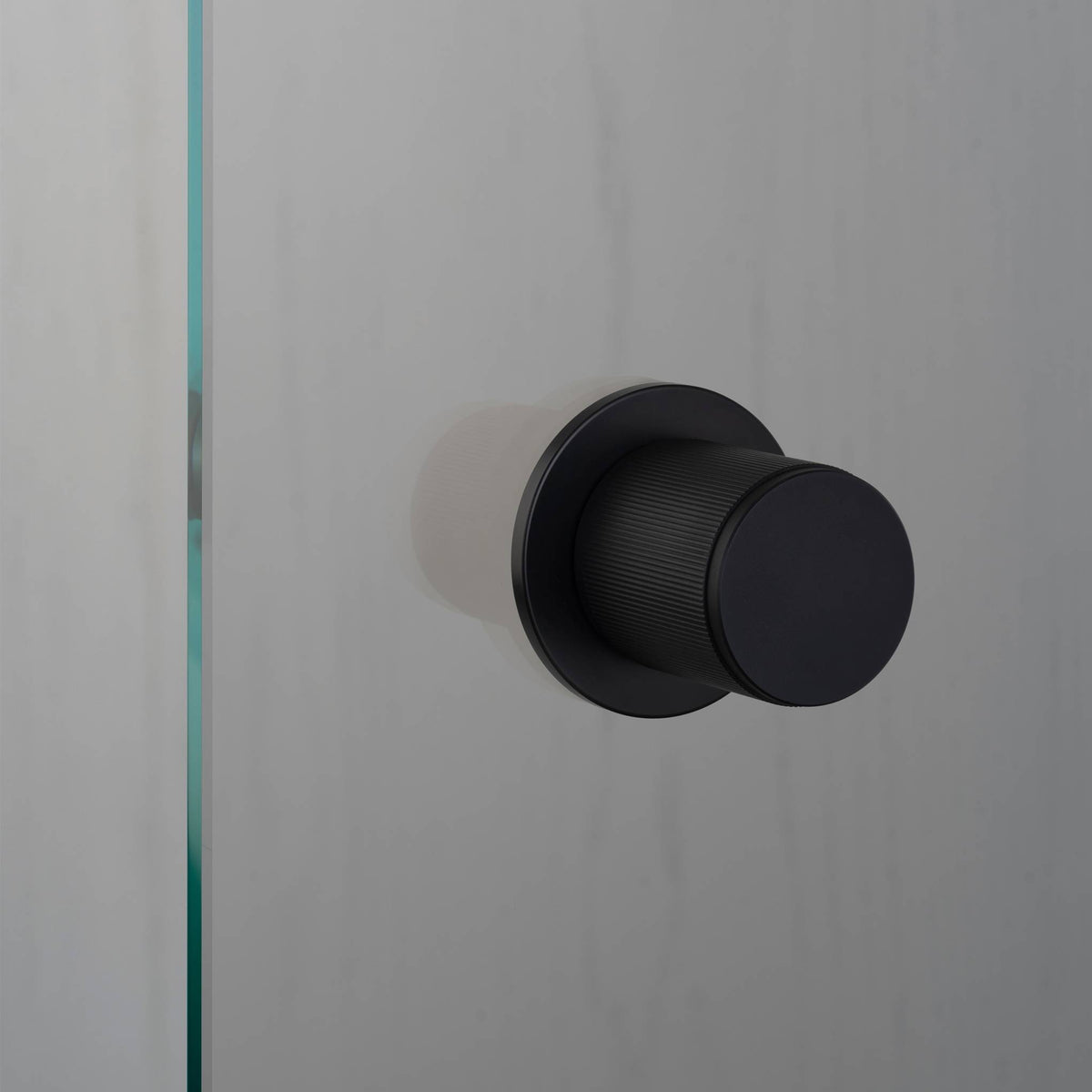Fixed Door Knob Single Sided Linear - Welders Black