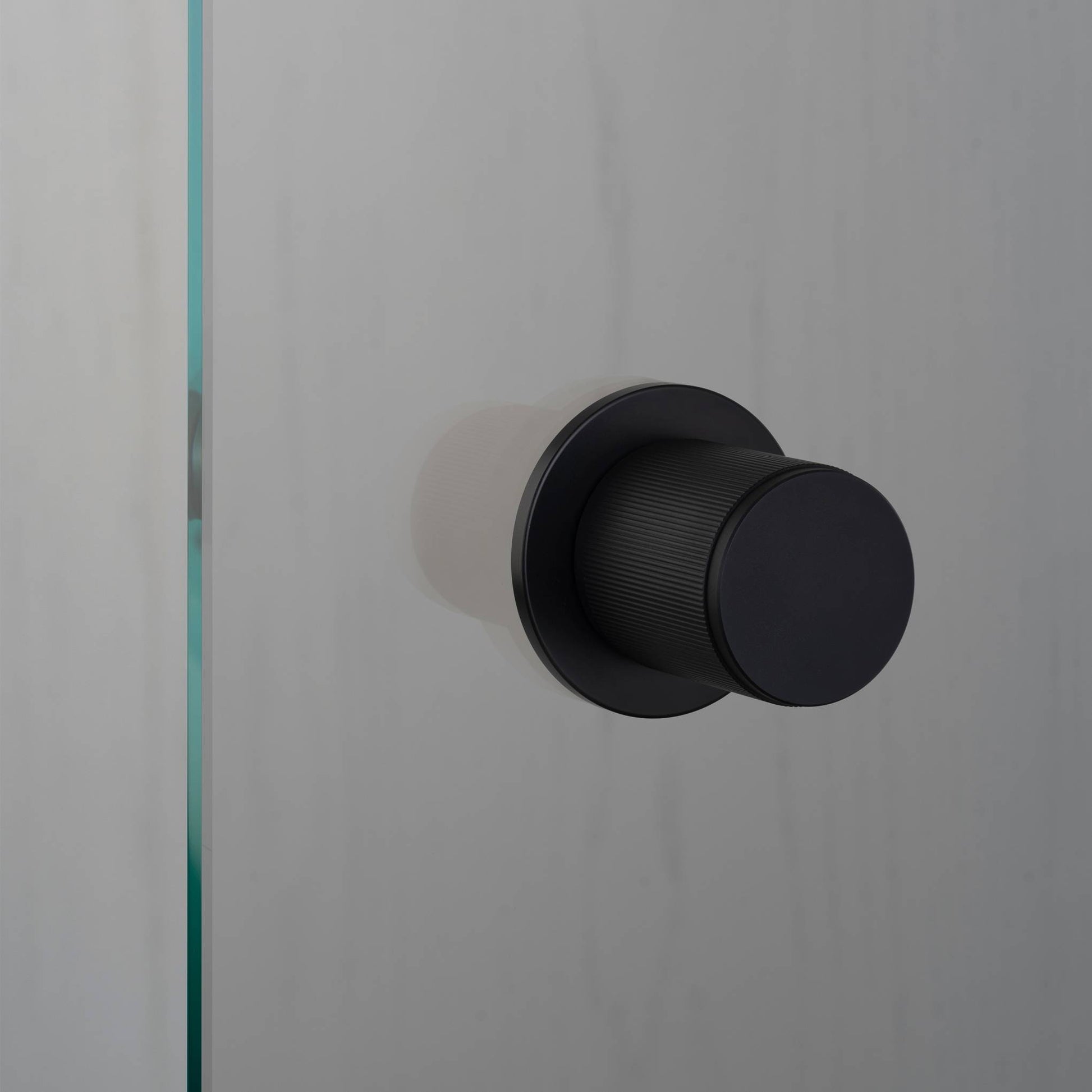 Fixed Door Knob Single Sided Linear - Welders Black