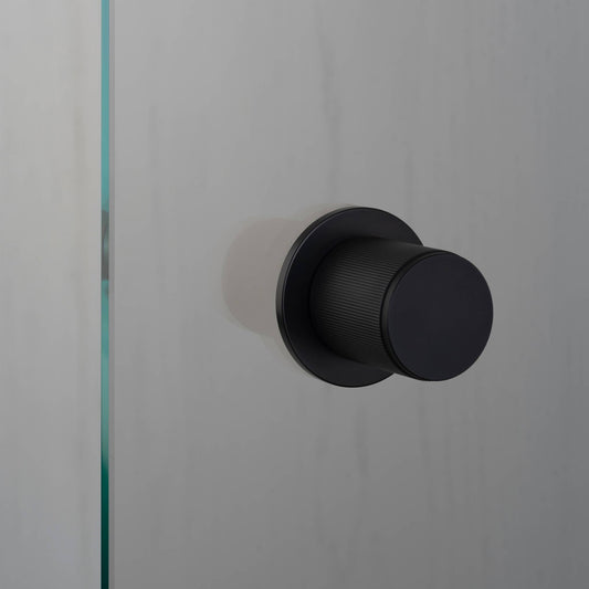 Fixed Door Knob Single Sided Linear - Welders Black