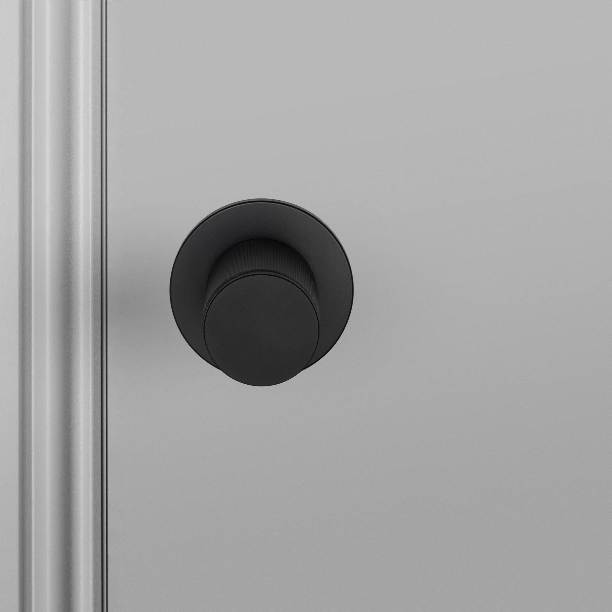 Fixed Door Knob Double-Sided Linear - Welders Black