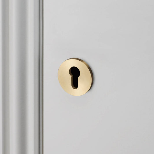 Euro Cylinder Key Escutcheon - Brass