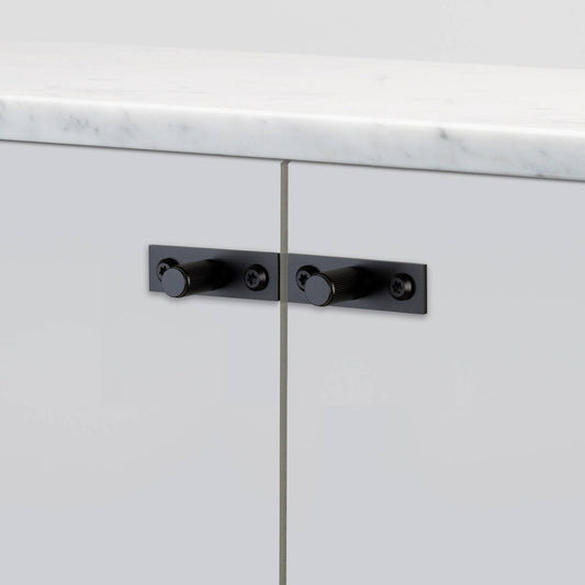 Furniture Knobs Plate Linear - Black