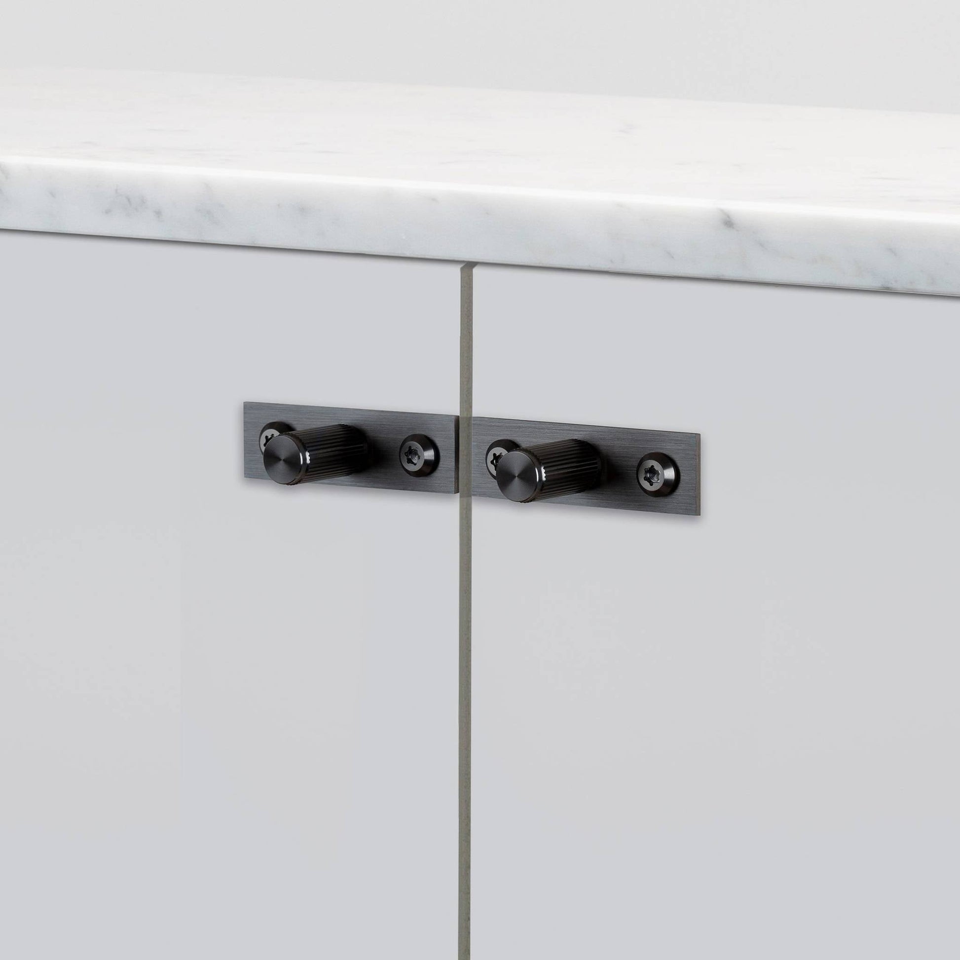 Furniture Knobs Plate Linear - Gun Metal