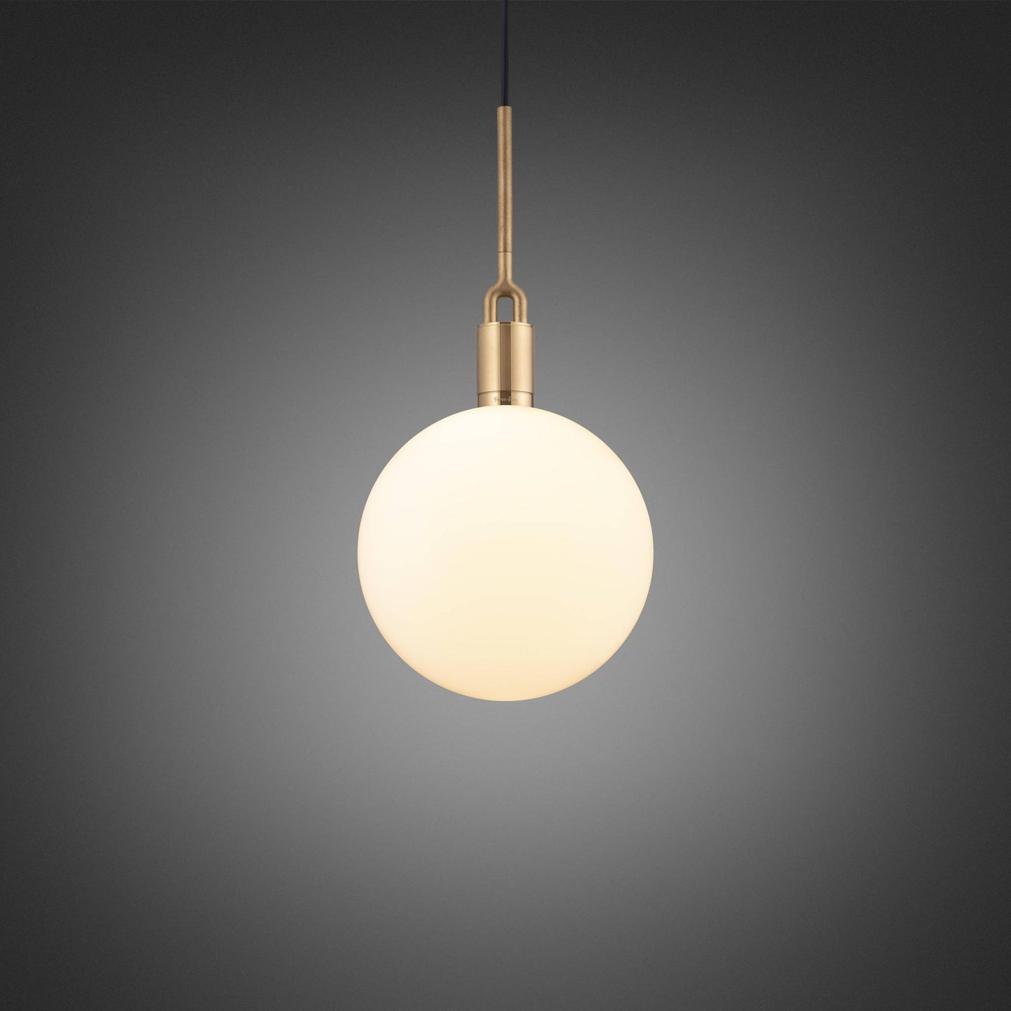 FORKED PENDANT GLOBE OPAL LARGE - BRASS