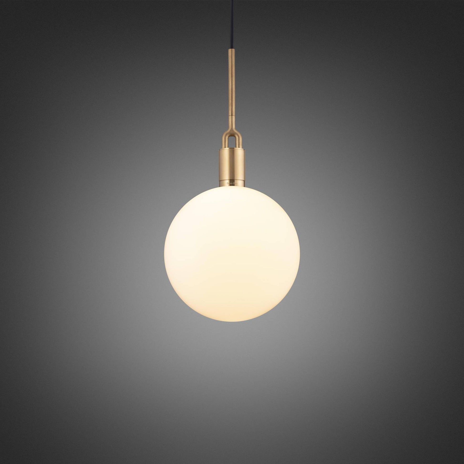FORKED PENDANT GLOBE OPAL LARGE - BRASS