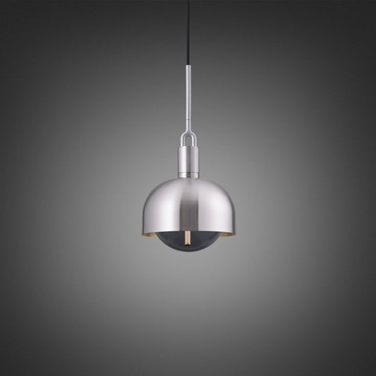 FORKED PENDANT SHADE GLOBE SMOKED MEDIUM - STEEL