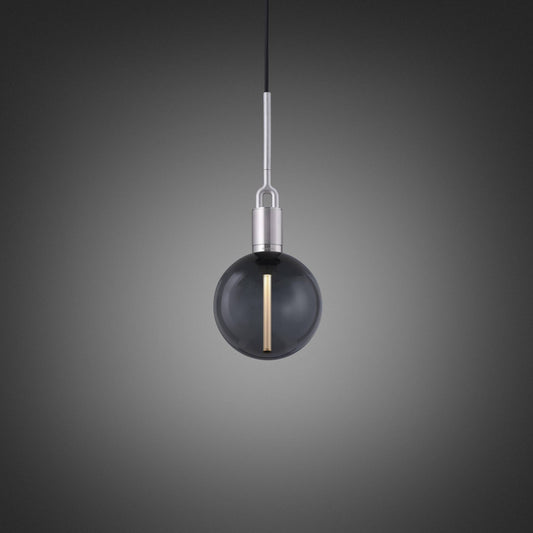 Forked Pendant Linear Globe Smoked Medium Steel