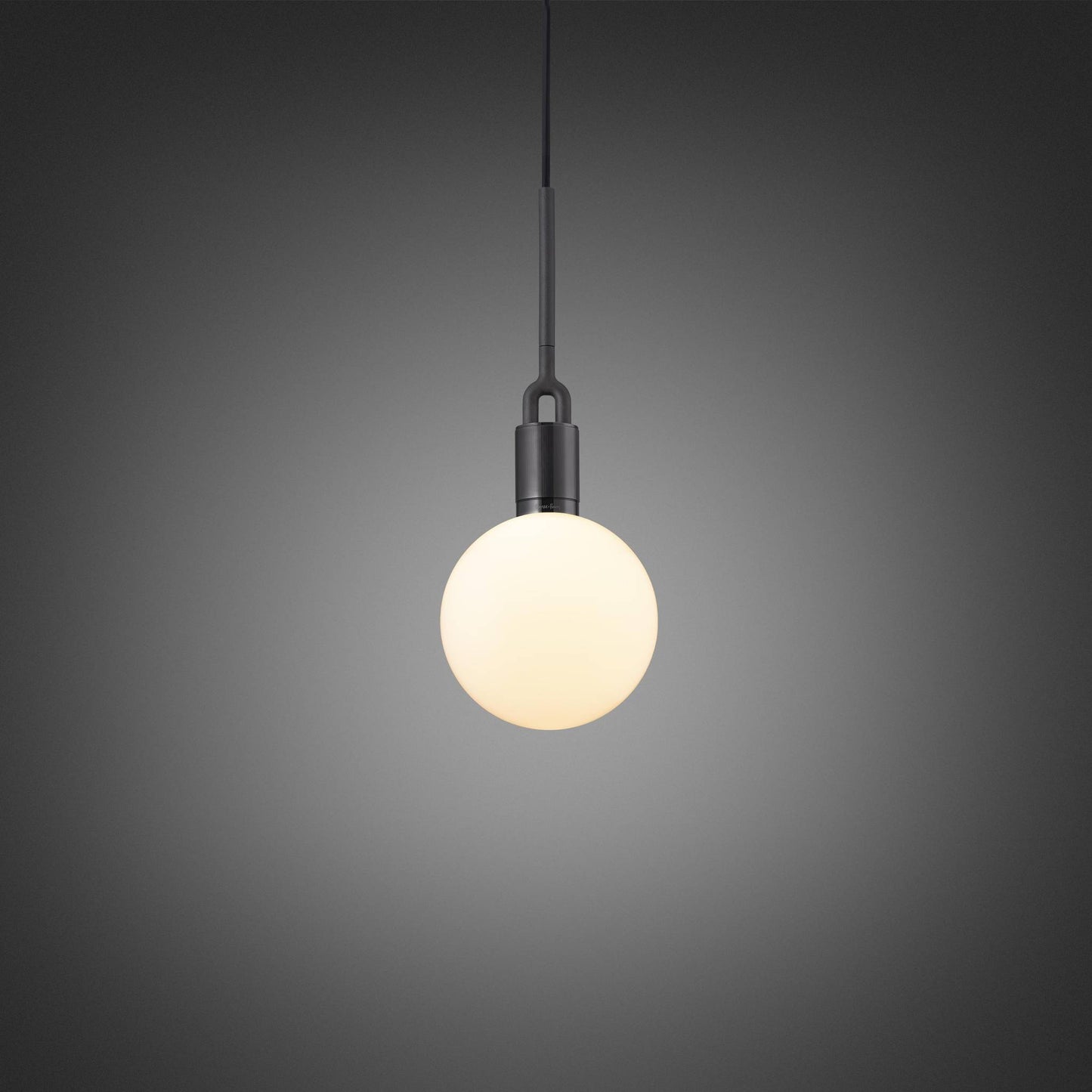 FORKED PENDANT GLOBE OPAL MEDIUM - GUN METAL