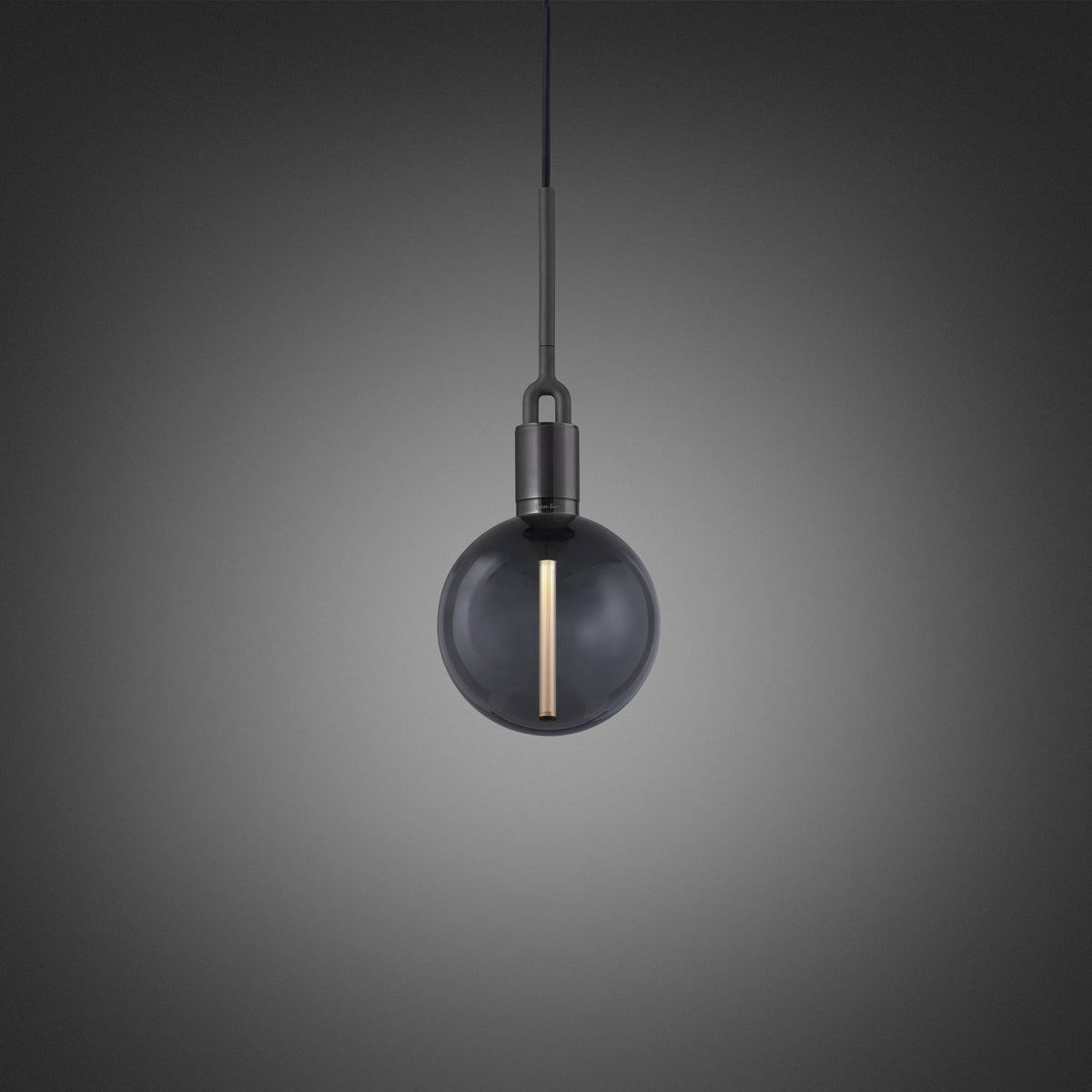 Forked Pendant Linear Globe Smoked Medium Gun Metal