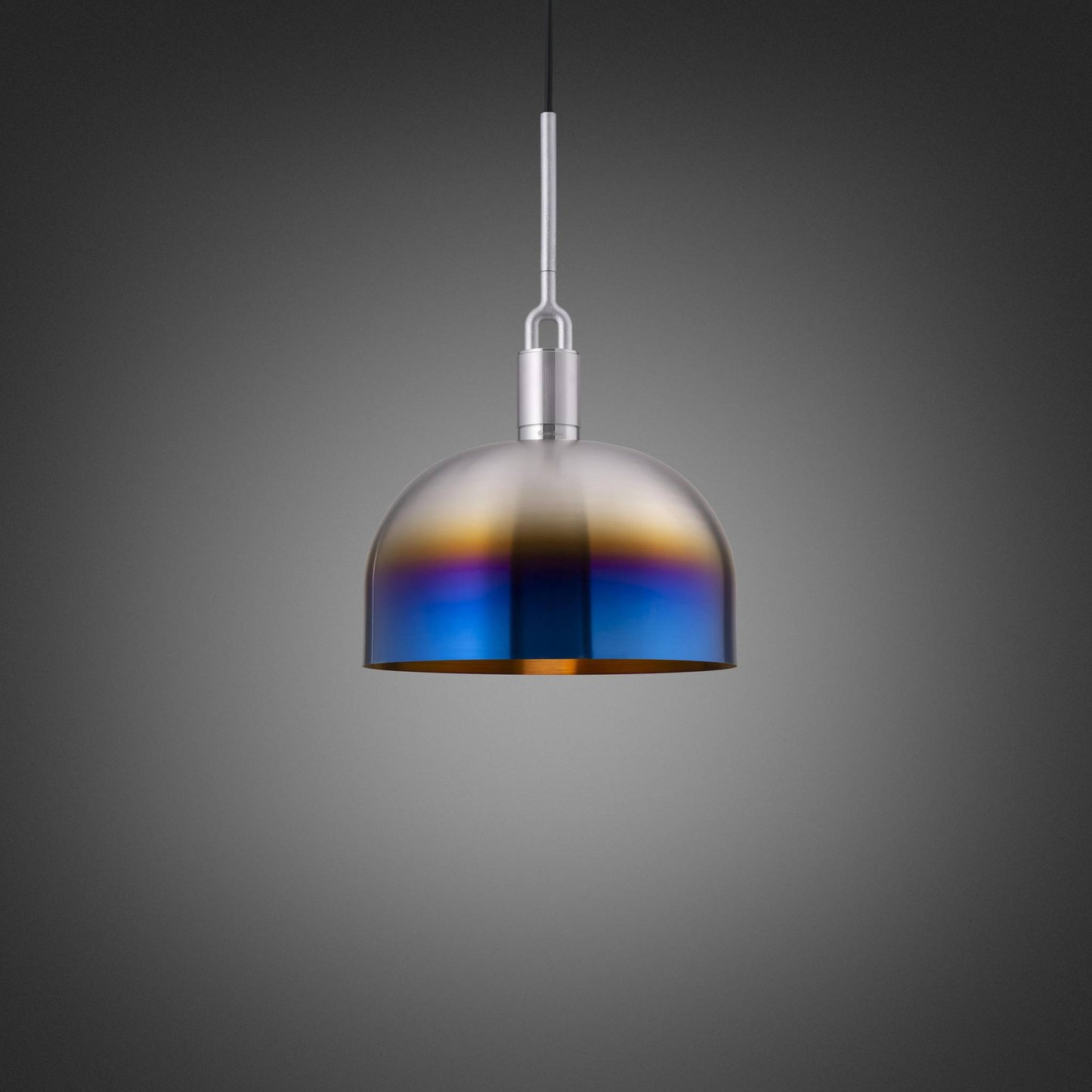Forked Pendant Shade Large Burnt Steel