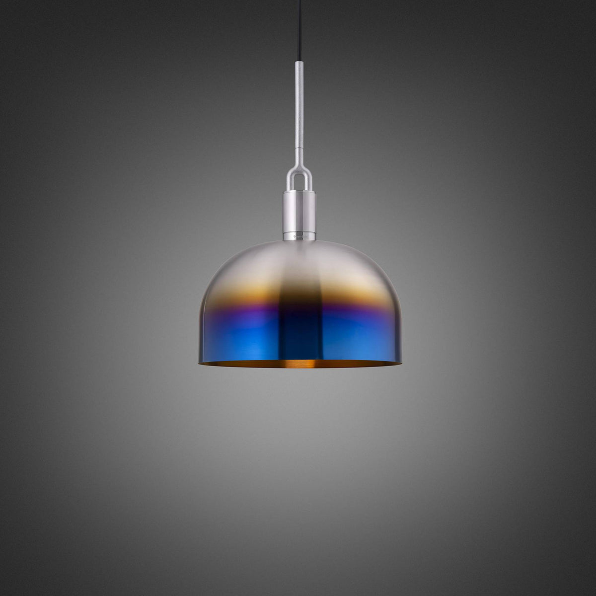 Forked Pendant Shade Large Burnt Steel