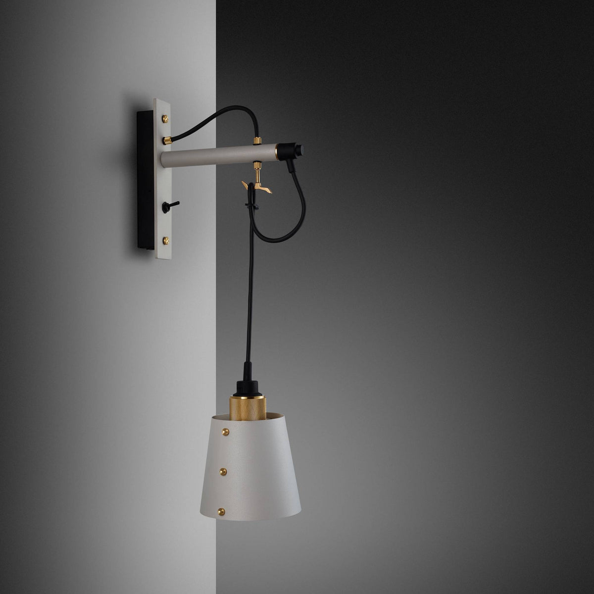 Hooked Wall Small Stone Brass