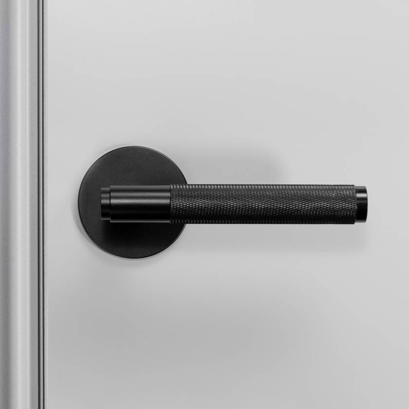 Fixed Door Handle Rose Cross - Smoked Bronze
