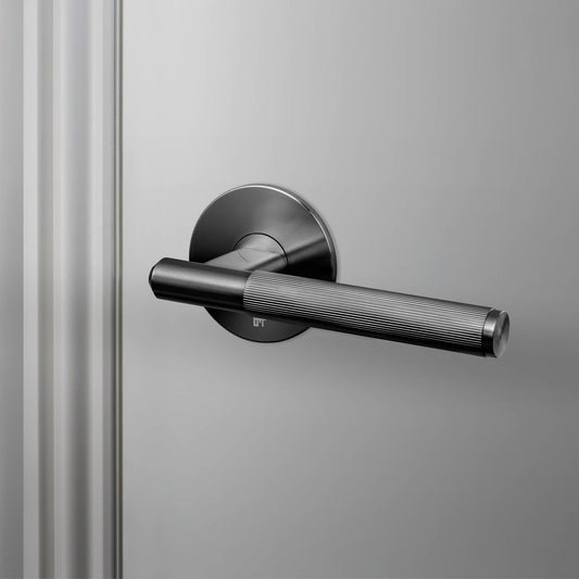Fixed Door Handle Single Sided Linear - Gun Metal