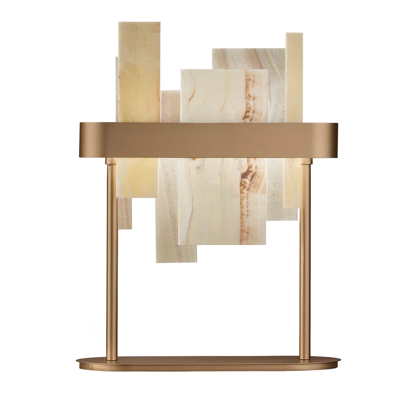 MASIERO | HONICE ONYX MARBLE AND GOLD FINISH METAL TABLE LAMP #1 | $3,350.00
