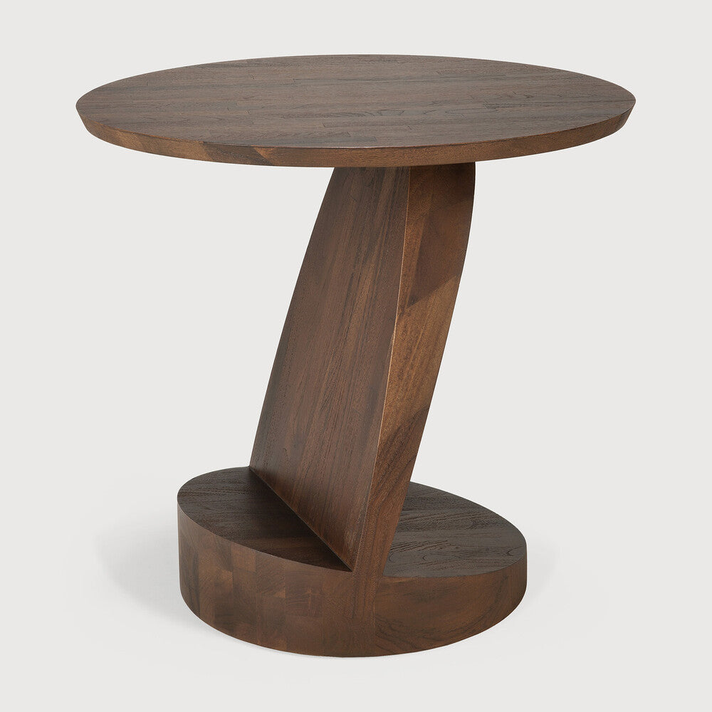 ETHNICRAFT OBLIC SIDE TABLE - TEAK BROWN | $919.00