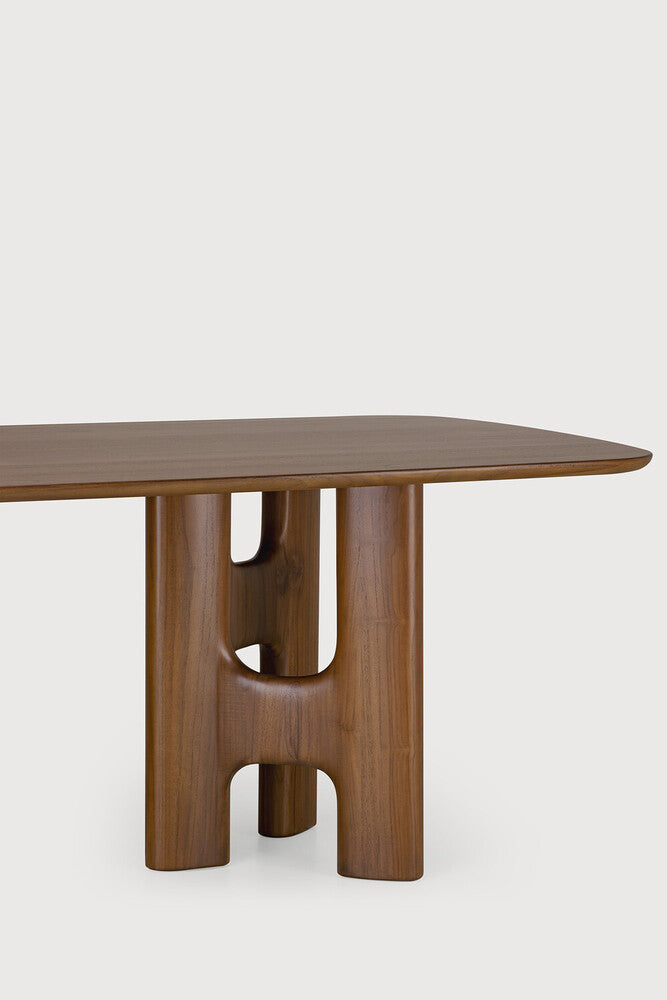 Ethnicraft Flow Dining Table - Teak Wild Brown, detail