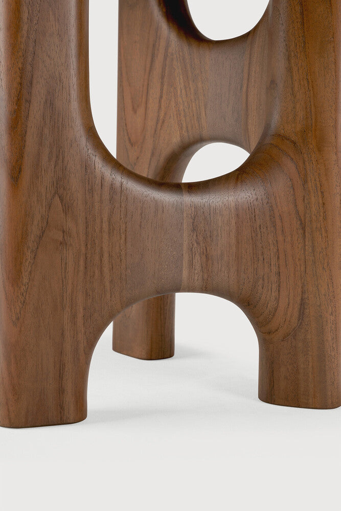 Ethnicraft Flow Side Table - Teak Wild Brown, detail