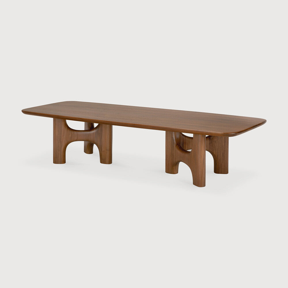 Ethnicraft Flow Coffee Table - Teak Wild Brown, side view