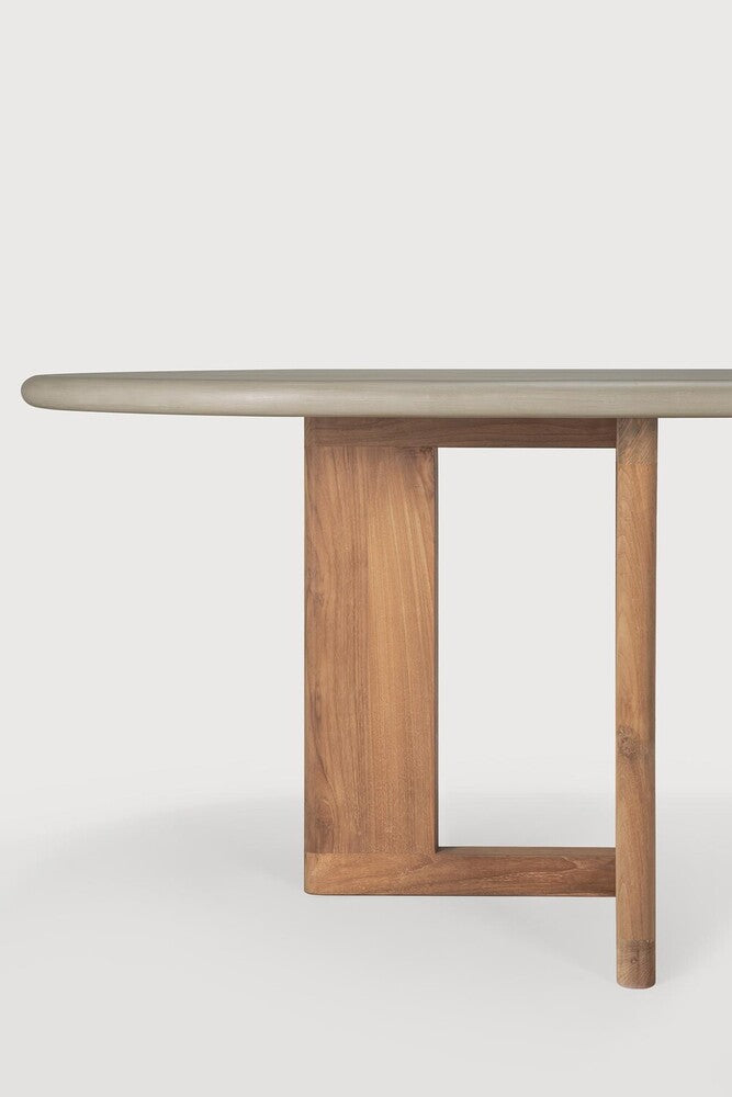 ETHNICRAFT TRESTLE OUTDOOR DINING TABLE - CONCRETE AND RECLAIMED TEAK | $4,519.00