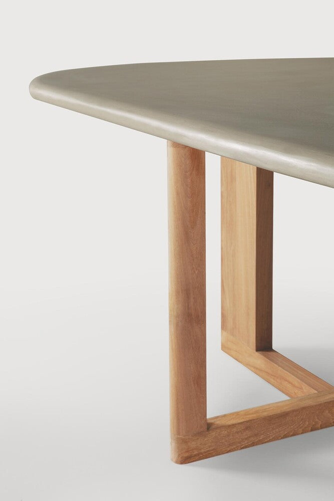 ETHNICRAFT TRESTLE OUTDOOR DINING TABLE - CONCRETE AND RECLAIMED TEAK | $4,519.00