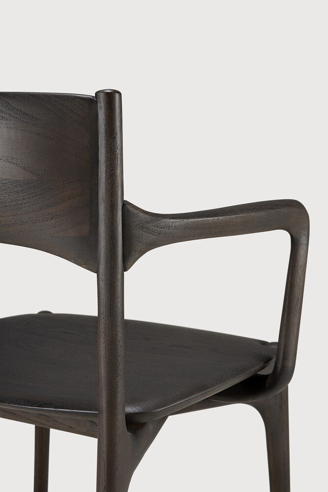 ETHNICRAFT PI DINING CHAIR - TEAK DARK BROWN - WITH ARMREST | $1,359.00
