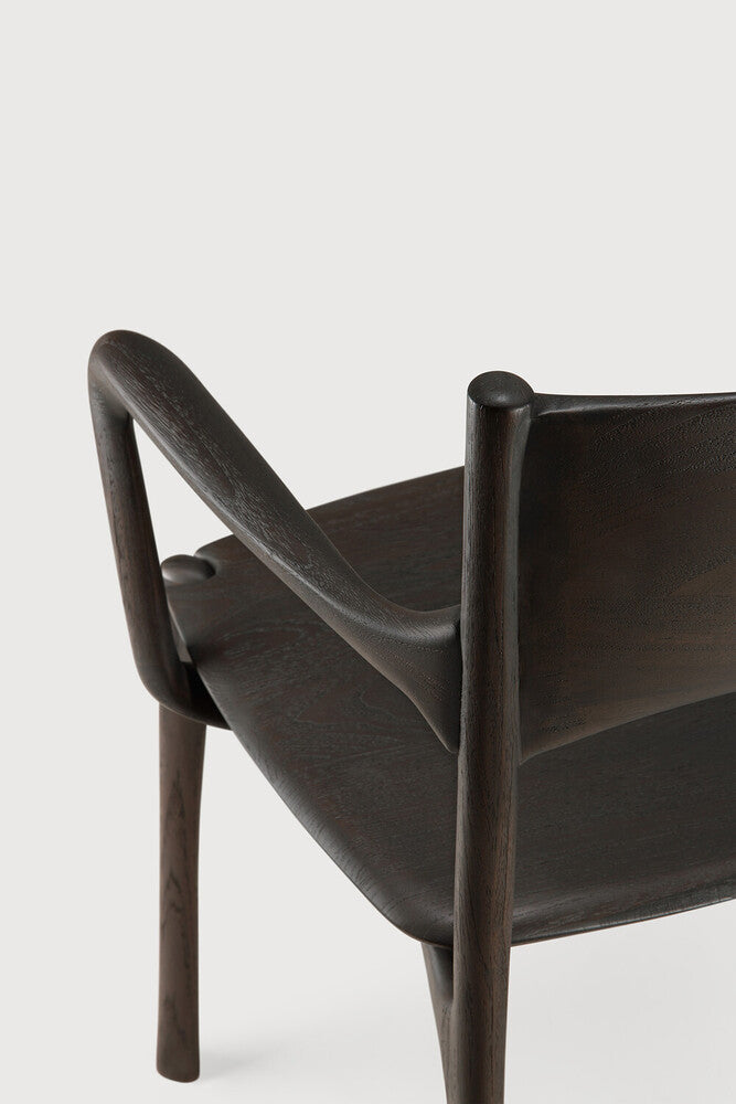 ETHNICRAFT PI DINING CHAIR - TEAK DARK BROWN - WITH ARMREST | $1,359.00
