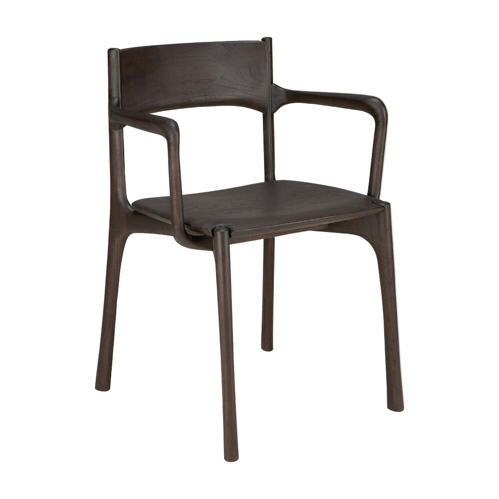 ETHNICRAFT PI DINING CHAIR - TEAK DARK BROWN - WITH ARMREST | $1,359.00