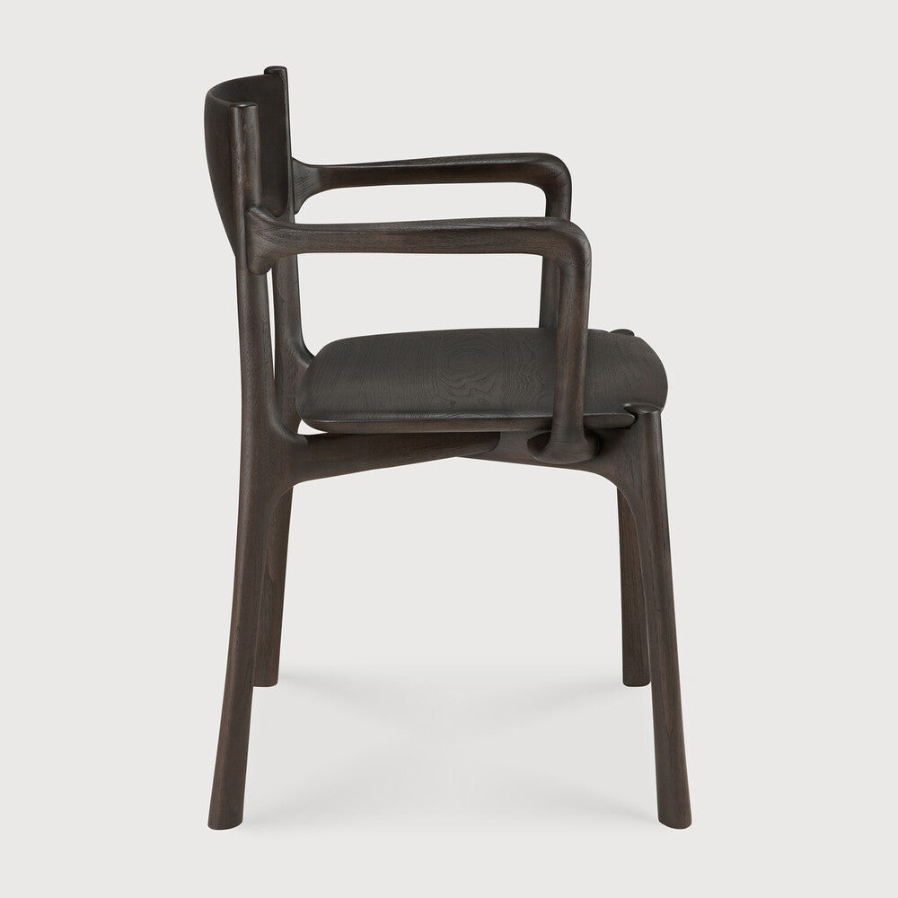 ETHNICRAFT PI DINING CHAIR - TEAK DARK BROWN - WITH ARMREST | $1,359.00