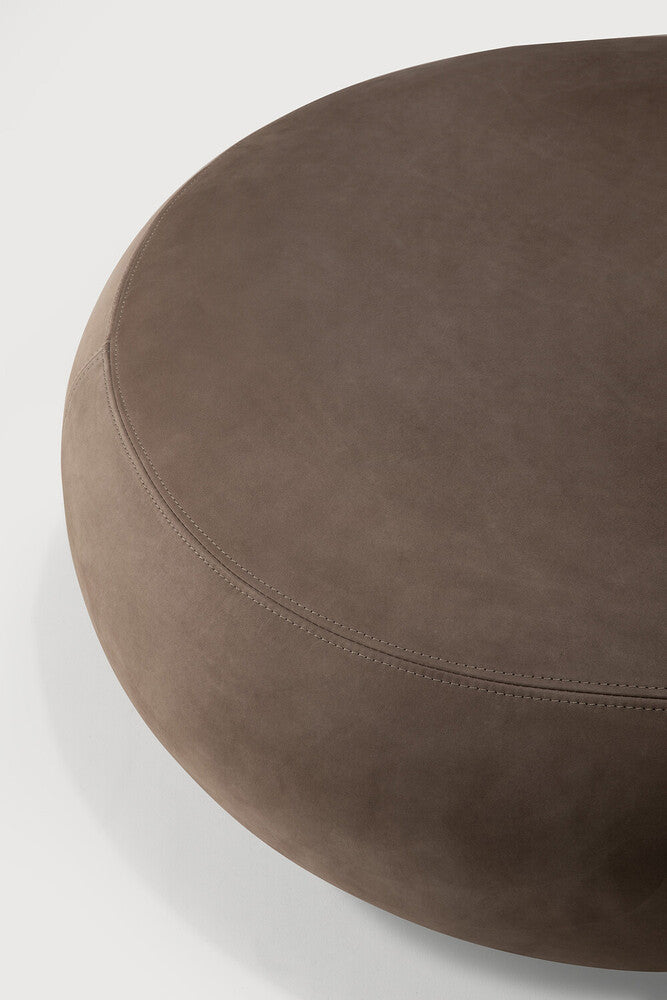 Ethnicraft Orb Pouf - Fawn Leather, detail