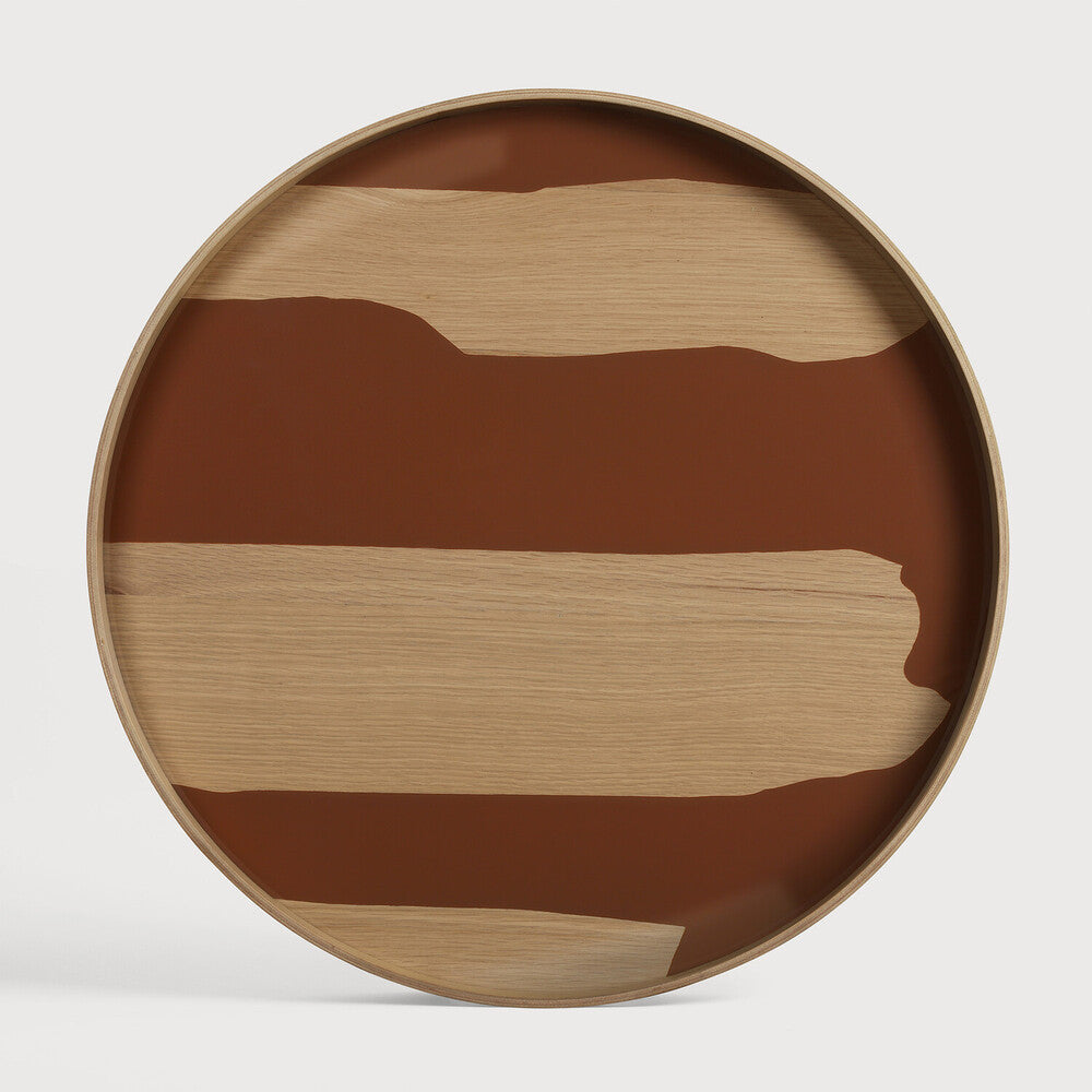 Ethnicraft Second Nature Tray - Round, Large, Auburn