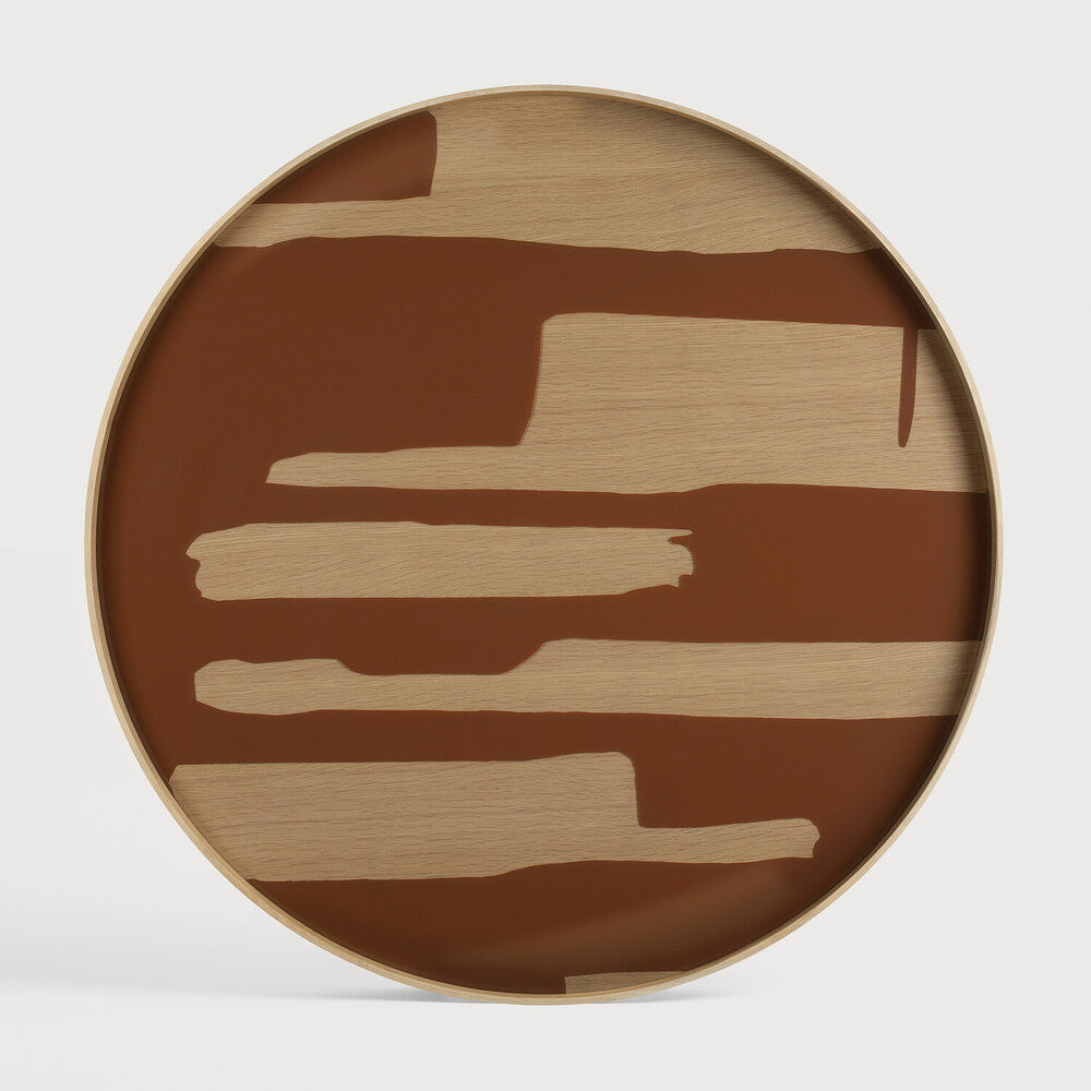 Ethnicraft Second Nature Tray - Round, Extra Large, Auburn