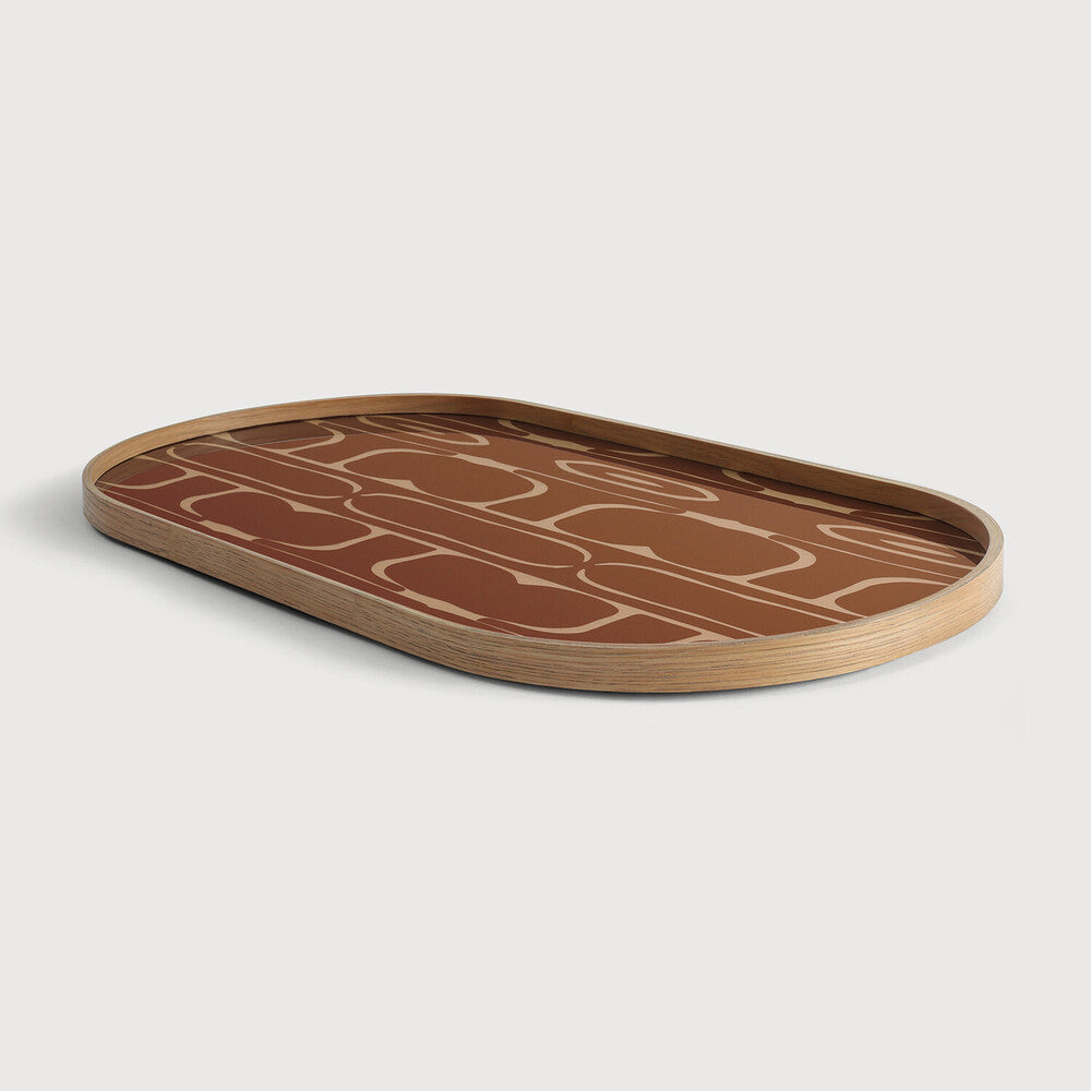 Ethnicraft Second Nature Tray - Oblong, Medium, Auburn, side view