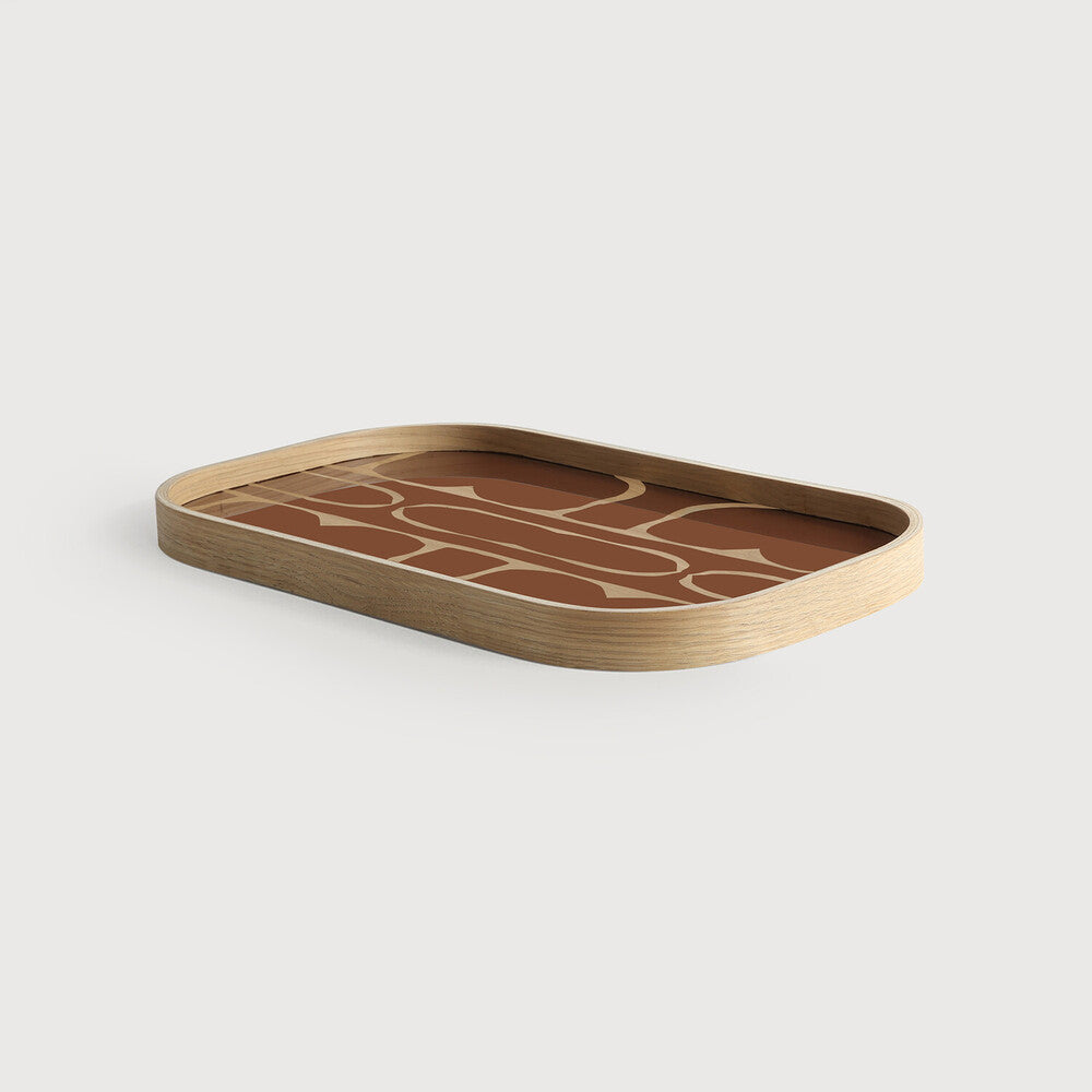 Ethnicraft Second Nature Valet Tray - L, Auburn, side view