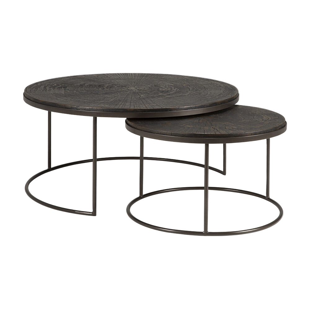ETHNICRAFT NESTING COFFEE TABLE SET - RAY UMBERS | $2,119.00