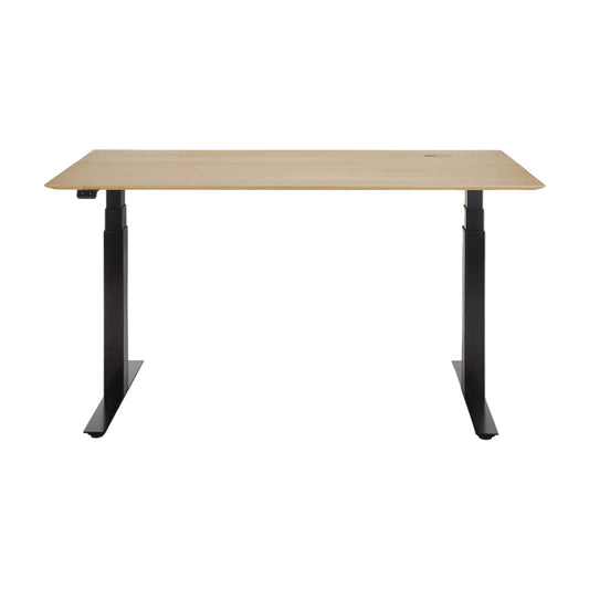 ETHNICRAFT BOK ADJUSTABLE DESK - OAK WITH BLACK BASE | $2,258.00 - $2,598.00