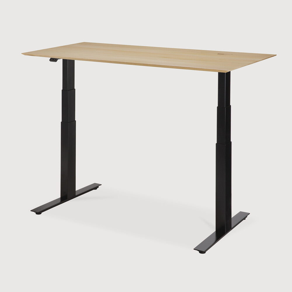 ETHNICRAFT BOK ADJUSTABLE DESK - OAK WITH BLACK BASE | $2,258.00 - $2,598.00