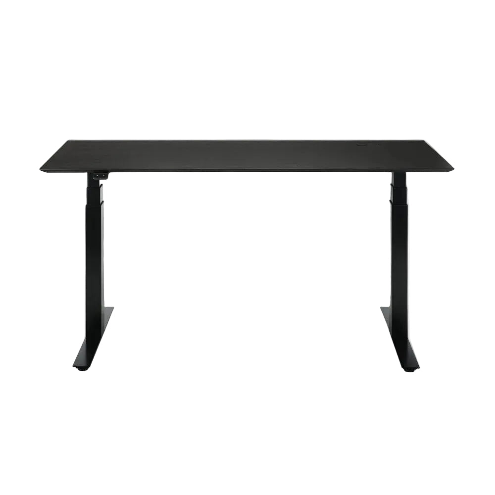 ETHNICRAFT BOK ADJUSTABLE DESK - OAK BLACK WITH BLACK BASE | $2,358.00 - $2,718.00